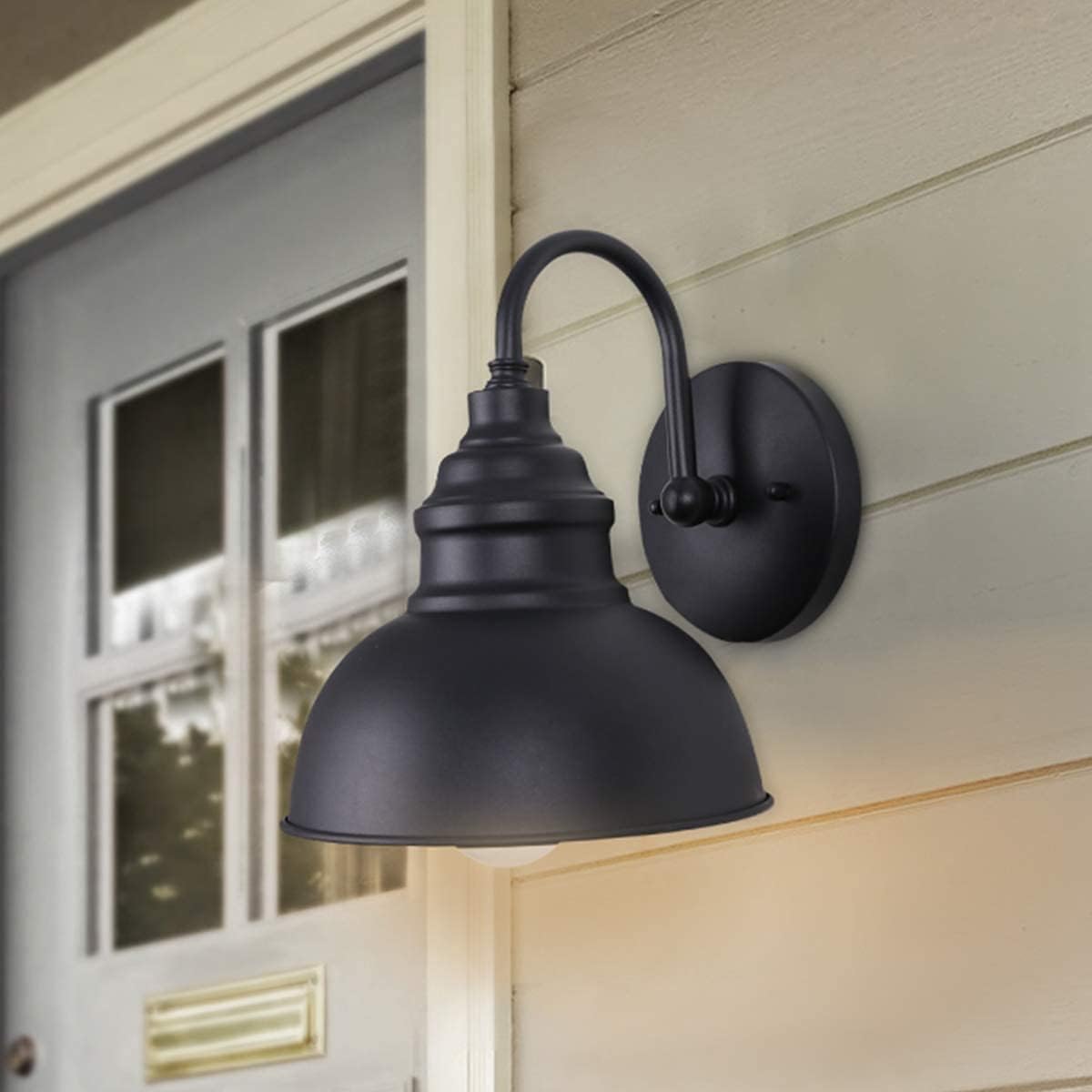 Bеѕt Rеvіеw Goalplus Gooseneck Ourdoor Light Fixture for Porch Black Exterior Barn Light with Wall Mount Farmhouse Wall Sconce, 2 Pack, 9 High, LM2935WLA-2P