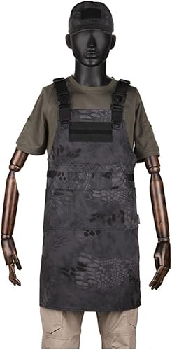 Miniatura 2 de JFFCESTORE Delantal táctico para barbacoa al aire libre, duradero, para acampar, barbacoa, cocina, parrilla, delantal de trabajo para hombres con