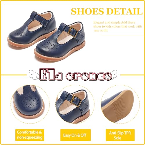 Image of Kiderence Toddler Girl Mary Jane School Uniform Dress Shoes Oxford Flats | Wide Toe Box Great Comfort for Student Shoe and Flower Girl Shoe for Wedding, Parties, Church