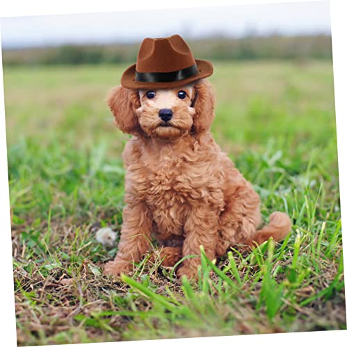 Chapeau pour chien mini casquette fedora marron Healifty chat - 7