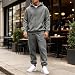 Jogginganzug Herren Trainingsanzug Tracksuit Mit Taschen Activewear Für Fußball Gym 2 Teiler Trainingsanzug Herren Fleece Hoodies Und Jogginghose Männer Jogging Suit Modern Bequem Dunkelgrau S