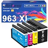 Contenu de l'emballage : 1 x cartouche noire 963 XL, cartouches cyan 1 x 963 XL, cartouches magenta 1 x 963 XL, cartouche jaune 1 x 963 XL