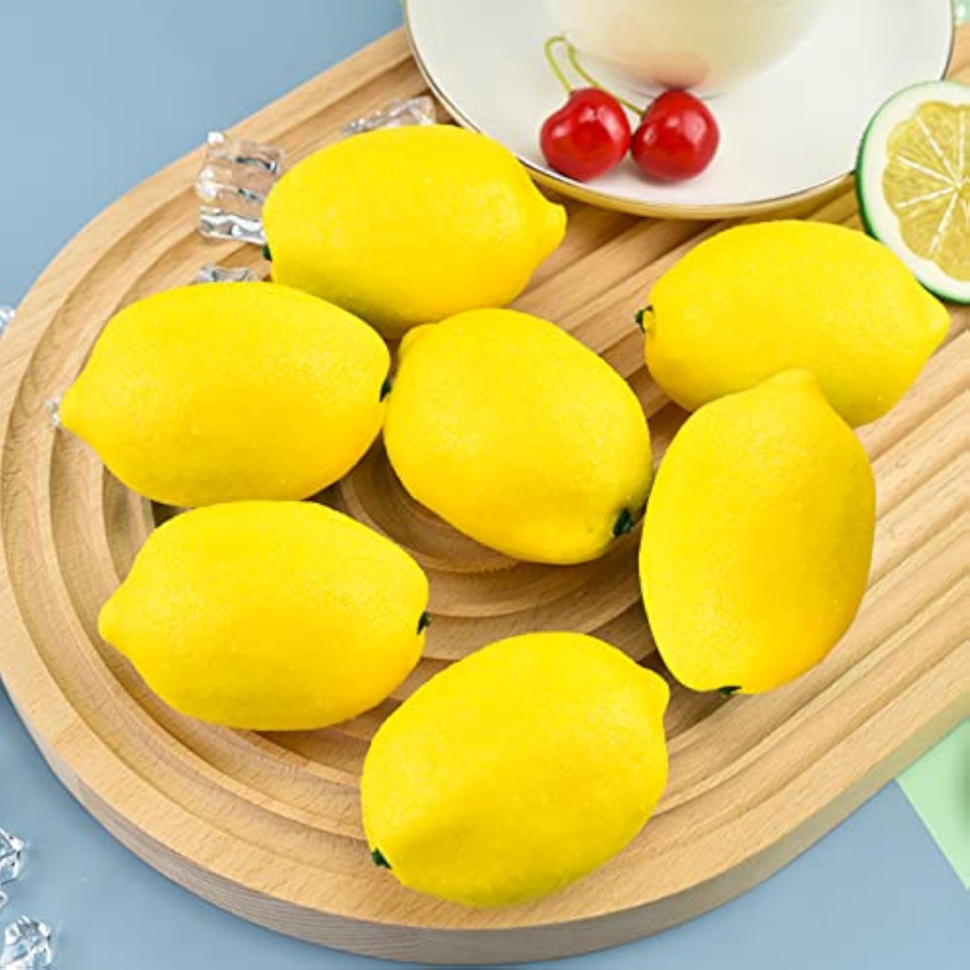 12 pcs Fake Lemons Decorative Fruit Tray