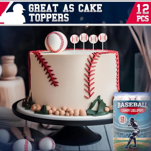 Baseball Lollipops 12pk- Baseball Sucker Lollipops Baseball Candy - image 4