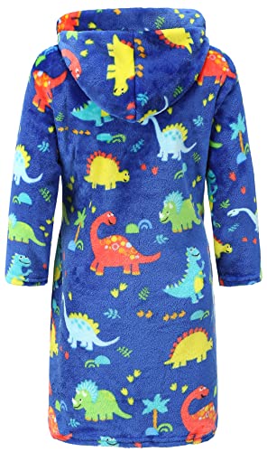 Boys' Hooded Bathrobe Kids Plush Fuzzy Fleece Robe Teen boy Soft Spa Robe Girls Sleepwear pajamas Toddler Nightgown2