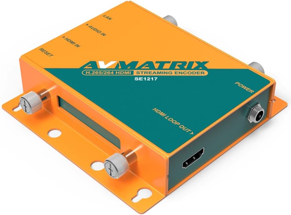 AVMATRIX SE1217 SDI Streaming Encoder, showing HDMI LOOP OUT and Power ports