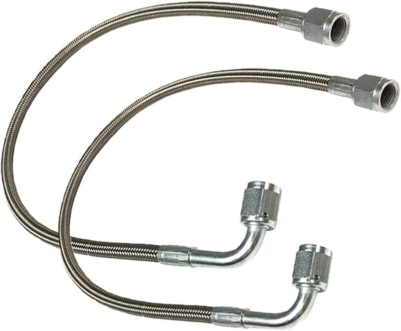 Mangueira de freio trançada em aço inoxidável UCCKEYI -3 AN com TFE, reta x 90° – 2 unidades de 30,48 cm
