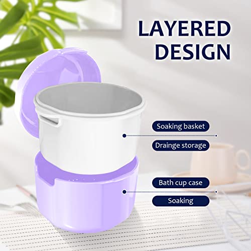 TIAOCITY Prothese Box ahnprothesen Box für Die Aufbewahrung und Zum Eintauchen Zahnersatz Reinigungsbäder