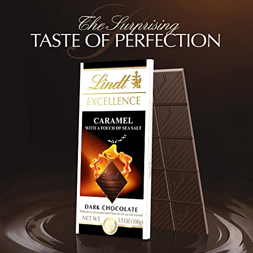 Lindt Excellence Caramel Sea Salt Dark Chocolate Bar, Easter Chocolate Candy, 3.5 Oz. (12 Pack) #TOP2