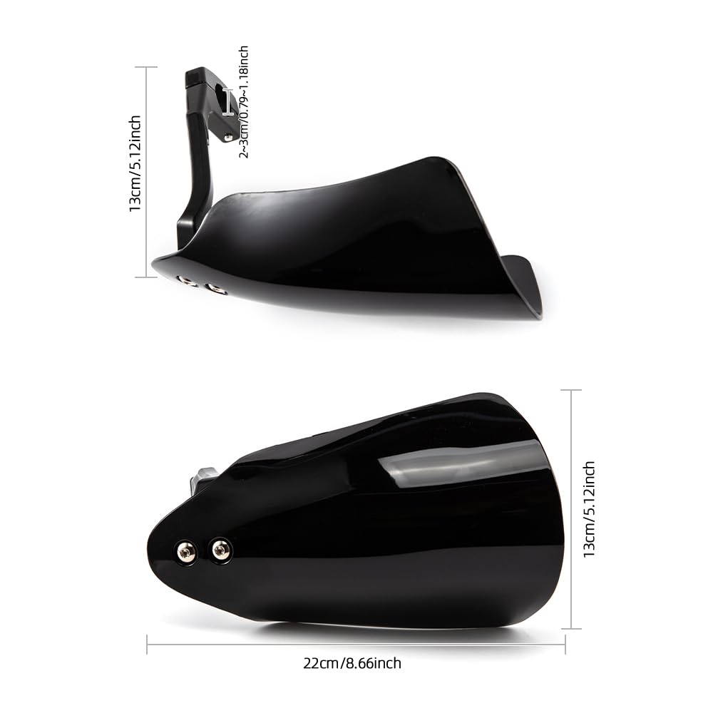 Paramani per moto Universal Grip Guard Shield Paramani per moto Applicabili con manubrio da 22 mm, 25 mm e 28 mm Dispositivi di protezione (Nero)