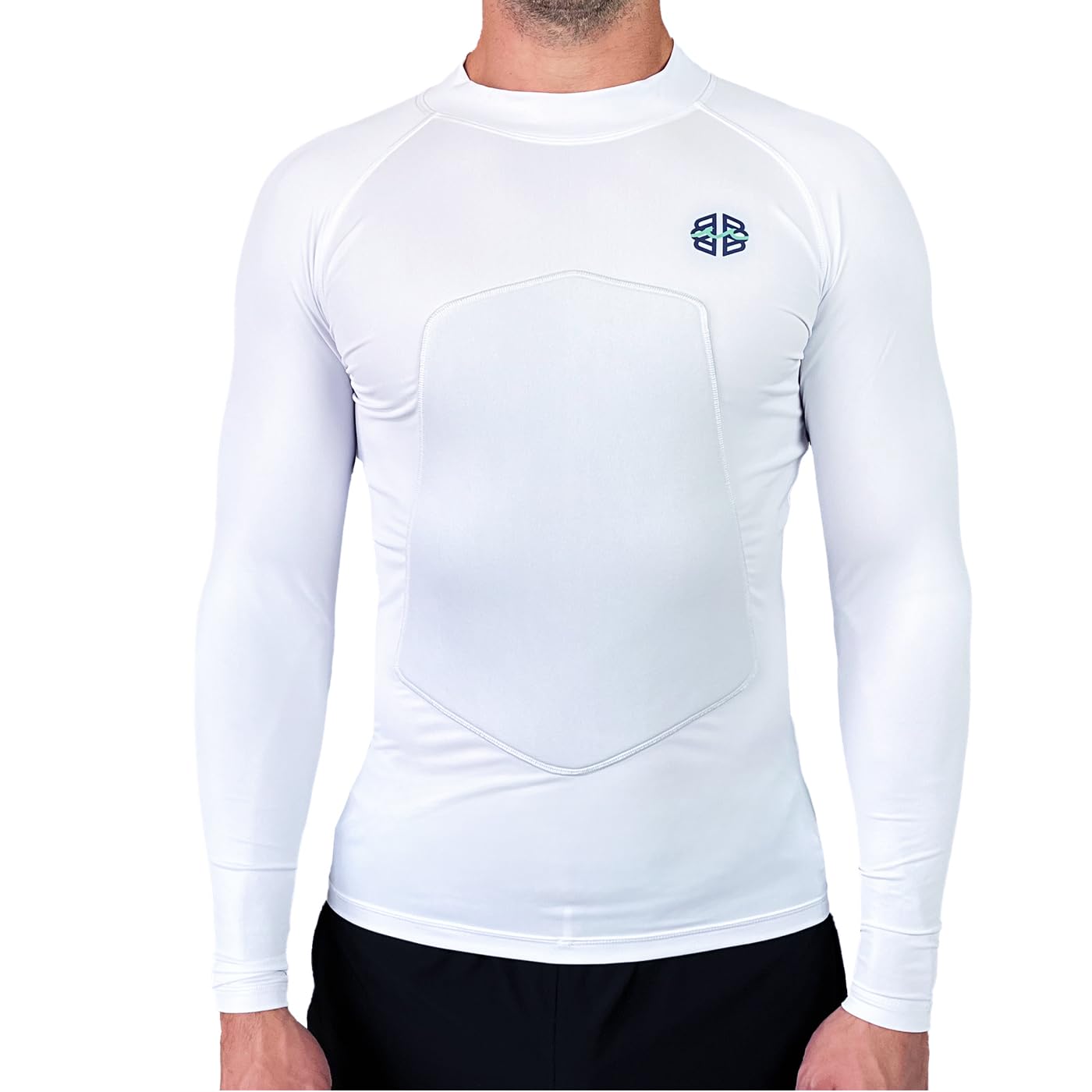 RIBBY SPF 50+ 5mm Padded Rash Guard for Surfing, Boogie, Scuba
