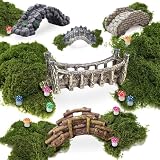 OrgMemory Pont Miniature, Étang Miniature pour Aquarium, Figurines de Jardin Féérique Extérieur, Statue de Pont de Pierre, Fournitures Miniatures