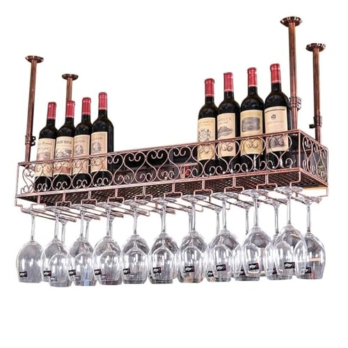 Support de verre à vin de plafond pour créer une ambiance bar à la maison