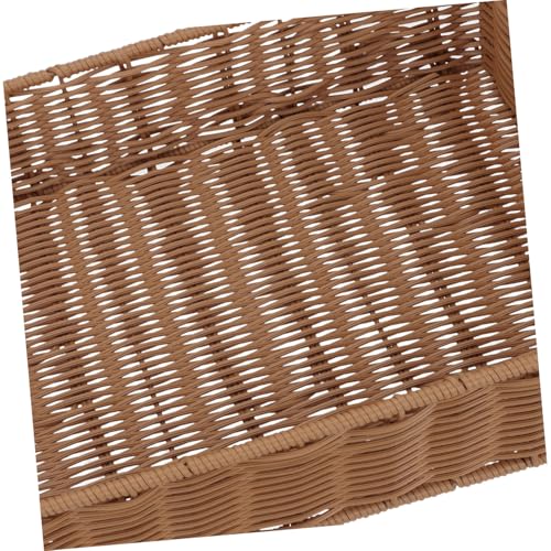 Cesta de exhibición de pan Alipis rectangular marrón de plástico y hierro para snacks 4