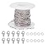 1 mts Chaîne Trombone 4x8mm en acier inoxydable - Perles Bleues