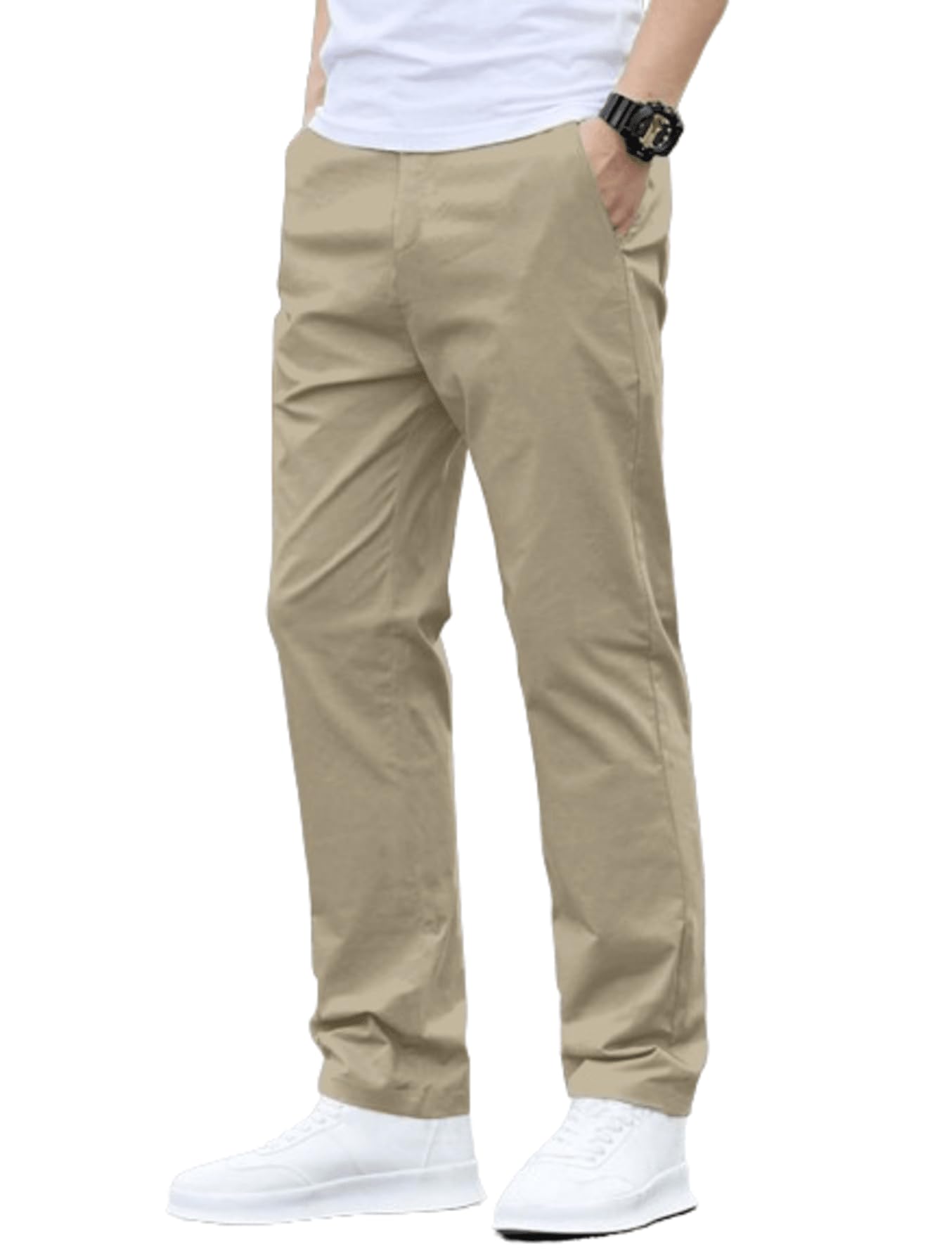 Men's Straight Fit Mid Rise Pants
