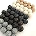 Wildflower by hu hands Weathered Naturals Wool Felt Balls (50) Pom Poms in Neutral Earth Tones for Crafts, Garland, & Decor .8-1 Inch Size | Hand Felted in Nepal 100% NZ Wool | Bag Included