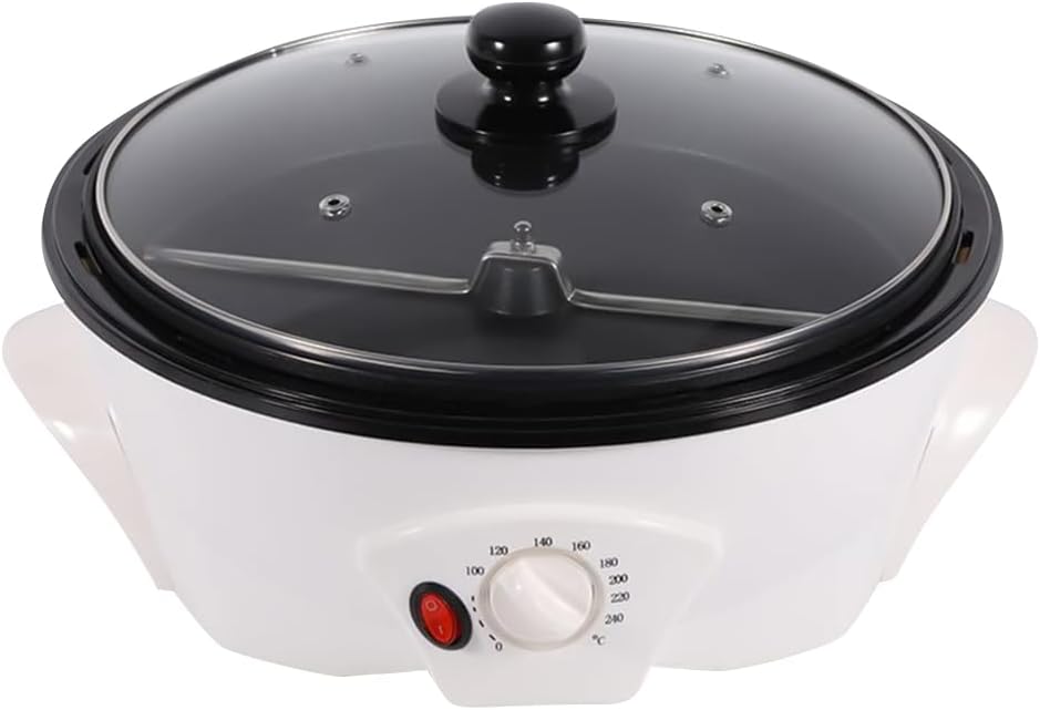 Electric Coffee Roaster, 800W 110V Household Coffee Bean Roasting Baking Machine, Coffee Bean Roaster Machine with Lid, 0-240℃ Temperature Adjustment, Non-stick Pot, for Cafes Families Clubs