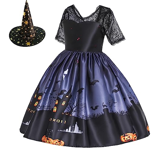 Vestido de fiesta para niños con sombrero conjunto de gala infantil