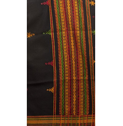 Image of Exotic India Women's Kutch Wool Shawl (SHV95--beige)