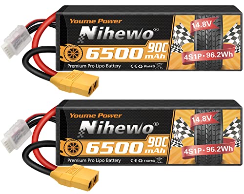 Batterie Lipo 4S 14,8 V 6500 mAh pour camion voiture bateau réservoir et avion RC Arrma 1/7