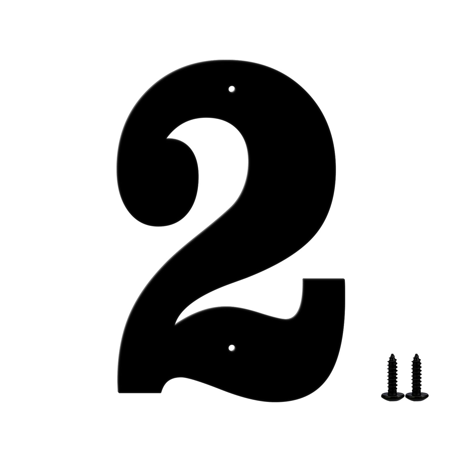 Modern Metal House Numbers and Letters - Black Coating Address Letters Signage, Ideal for Garden, Door, and Mailbox Decoration, with Easy Installation Nail Kit (4", 2) — image 1