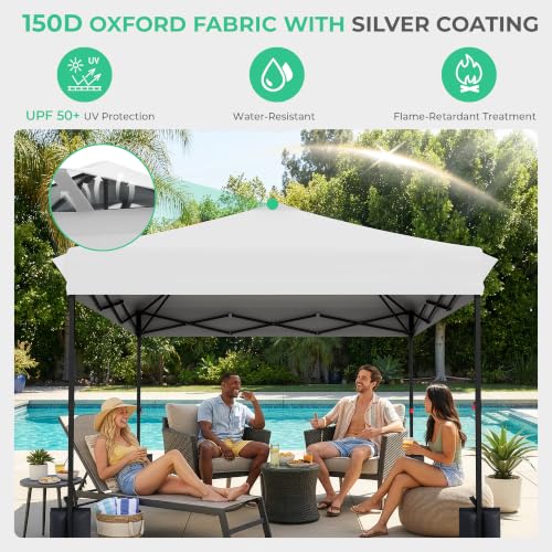 Image of JEAREY 10x10 Pop Up Canopy Tent, Easy Up Outdoor Market Canopy, White