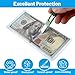 Yeheng 100 Pack Currency Sleeves: Clear Rigid PVC Protective Dollar Bill Sleeves - Currency Topload Holder - Safe Scratch-Resistant Display Paper Money Dollar Bill Holders for Collectors