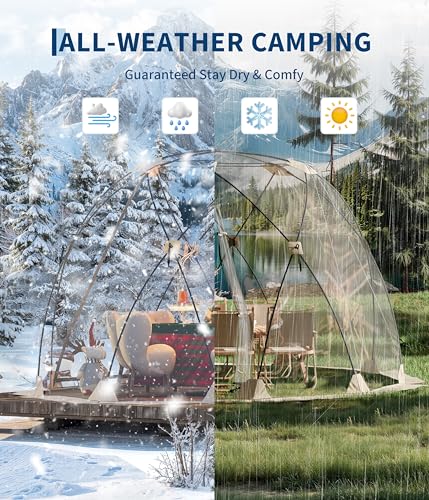 Garvee Pop up Bubble Tent with Waterproof & Vent Windows 6ft-10ft-12ft Camping Shelters, Outdoor Garden Dome Igloo, Transparent Sports Tent Screen Room for Patio, Backyard, Deck, Sports Events - image 3