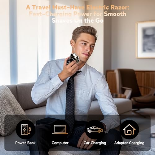 Electric Razor for Men,Head Shavers for Bald Men,9D Floating with Magnetic Razors,5-in-1 Head Shaver,Wet & Dry Electric Razor for Home & Travel — view 4