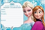30x Frozen Birthday Invitations and Envelopes – Fill-in Happy Birthday Party Invitations for Kids, 6X4 Inches, Postcard Style…