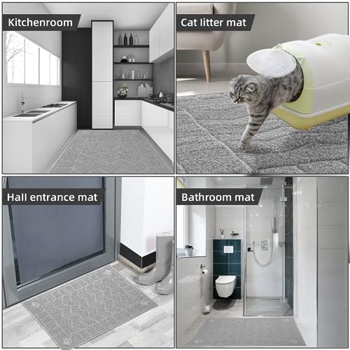 Image of Cat Litter Mat, Litter Trapping Mat Soft on Kitty Paws, 35 inch x 24 inch Kitten Litter Box Mat for Cleaner Floors, Waterproof, Easy Clean, Durable Large Size Cat Litter Pad for Kitten.