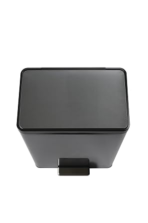 Rubbermaid Elite Stainless Steel Step-On Trash Can, 12 Gallon, Charcoal, Wastebasket for Home/Kitchen/Garage/Apartment/Office