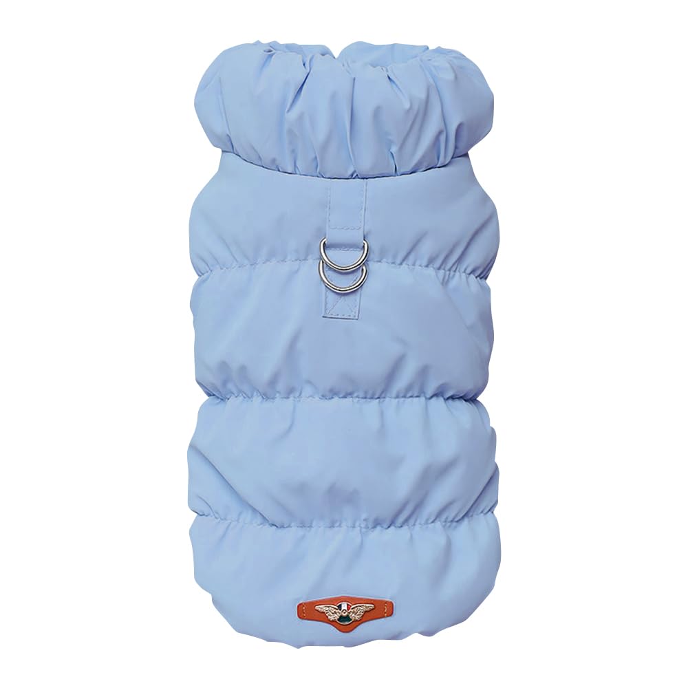 MOTTDAM Dog Winter Coat,Warm Dog Coat Fleece,Puppy Dog Winter Vest, Waterproof Windproof Dog Jacket with D Ring,Dogs Cozy Fleece Lined Clothes for Small Medium Large Dogs(Light Blue,M) — image 1