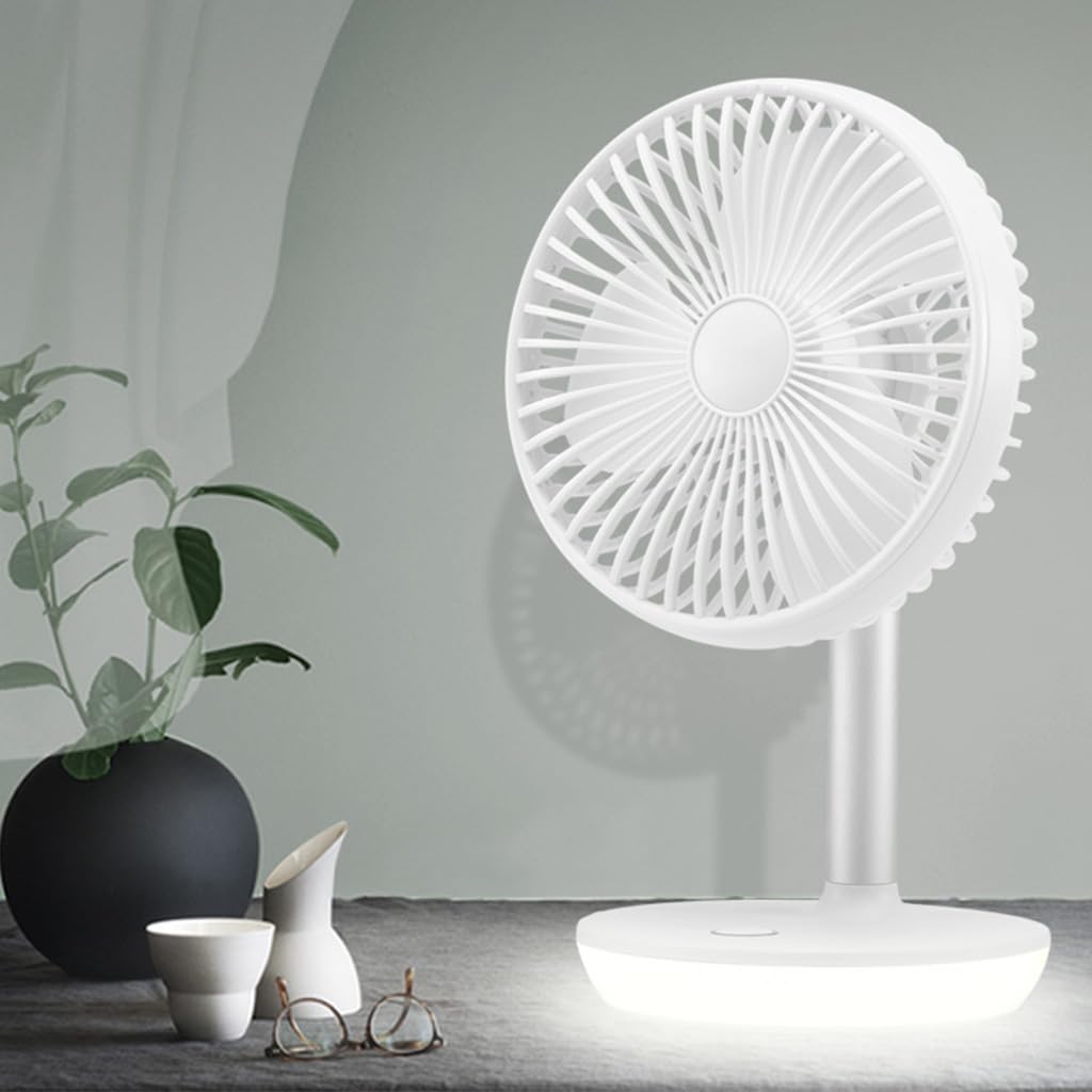 Tavolo da scrivania ricaricabile USB robusto con 4 velocità, ventilatore portatile personale per casa, camera da letto, scrivania interna per camera da letto silenziosa oscillante