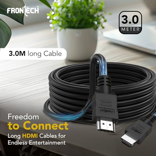 Image of FRONTECH Copper Clad Steel HDMI Cable - 3.0M Length | Enhanced Signal Transmission for HD Audio /Video | Optimal Length for Versatile Connectivity | Universally Compatible with HDMI Devices