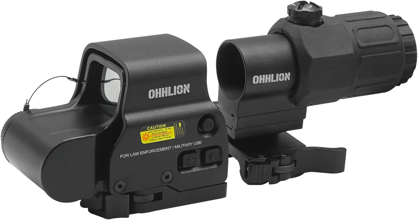 OHH-4 558 Green/Red Dot Holographic Reflex Sight Scope and G33 3X Magnifier Combo with Built-in Flip QD Mount