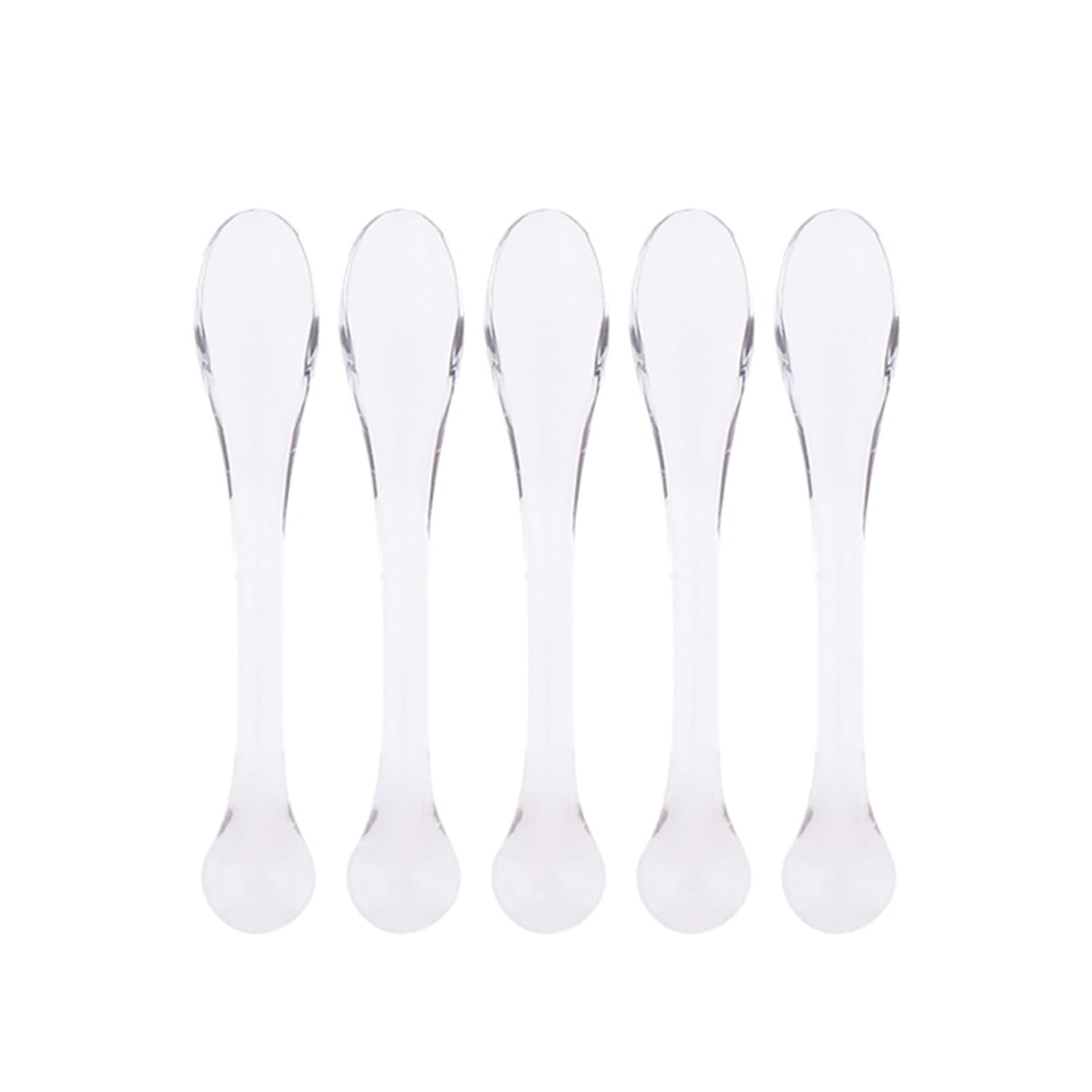 50 Pcs Plastic Cosmetic Spatulas Scoop Eye Cream Applicator Anti Wrinkle Massager Sticks Mask(Transparent)