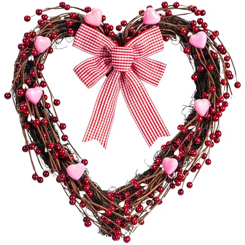 Valentines Day Wreath, Heart Shaped Wreath for...