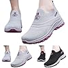 AaaozKjie Black Trainers Women's Sports Shoes Soft Sole Slip On Mesh Breathable Colour Block Sole Casual Style White Trainers Women, black, 8.5 UK #2