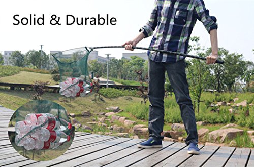 Toasis Foldable Triangular Hoop Brail Net Aluminum Telescoping Pole Handle Fishing Landing Net Nylon Mesh #TOP6