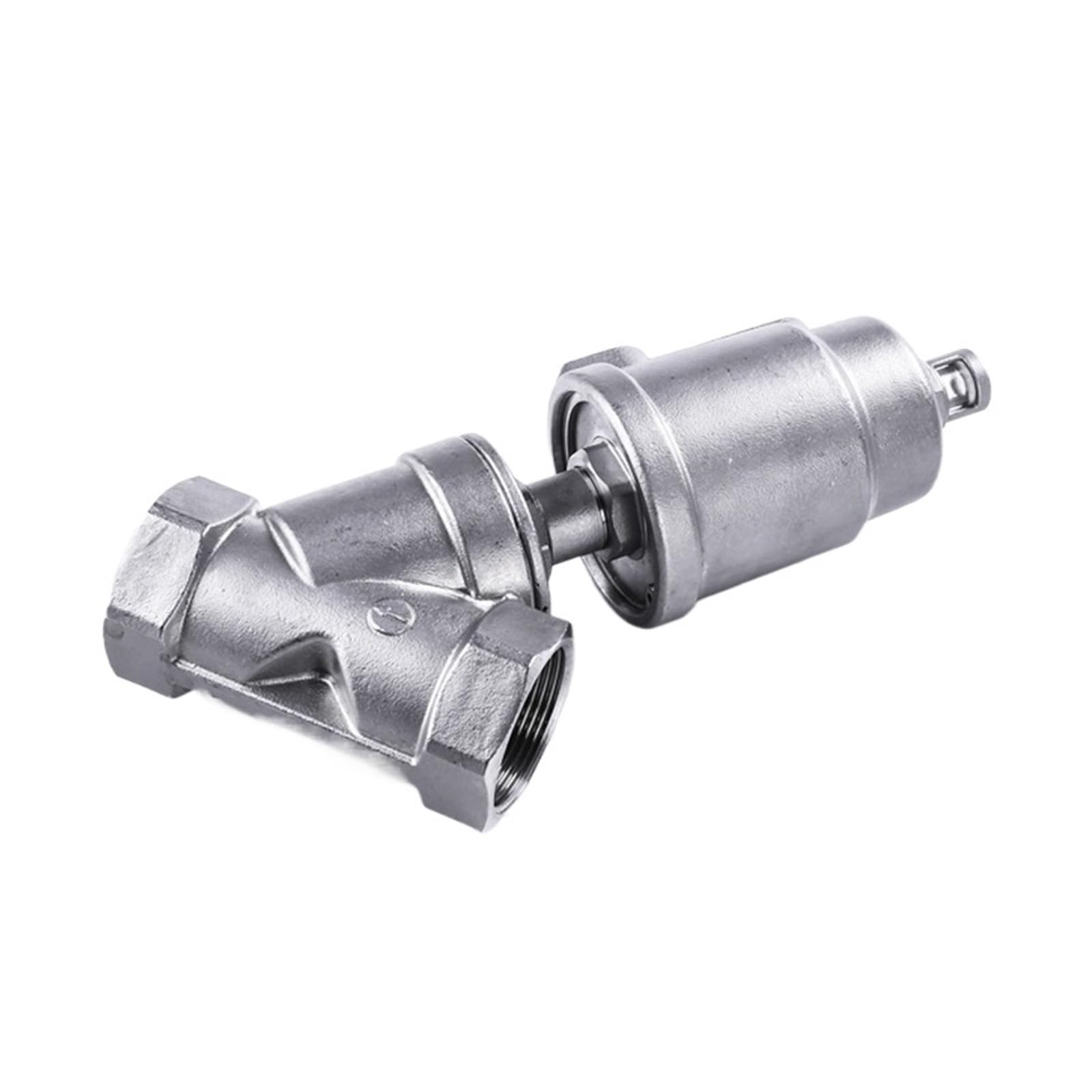 Sitzventil 1/2" 3/4" 1" Innengewinde Y Typ Pneumatisches Winkelsitzventil DN15 DN20 Edelstahl Schweißen/Klemme Hochtemperaturdampf Ventilzubehör(DN25,Thread_Stainless Steel)