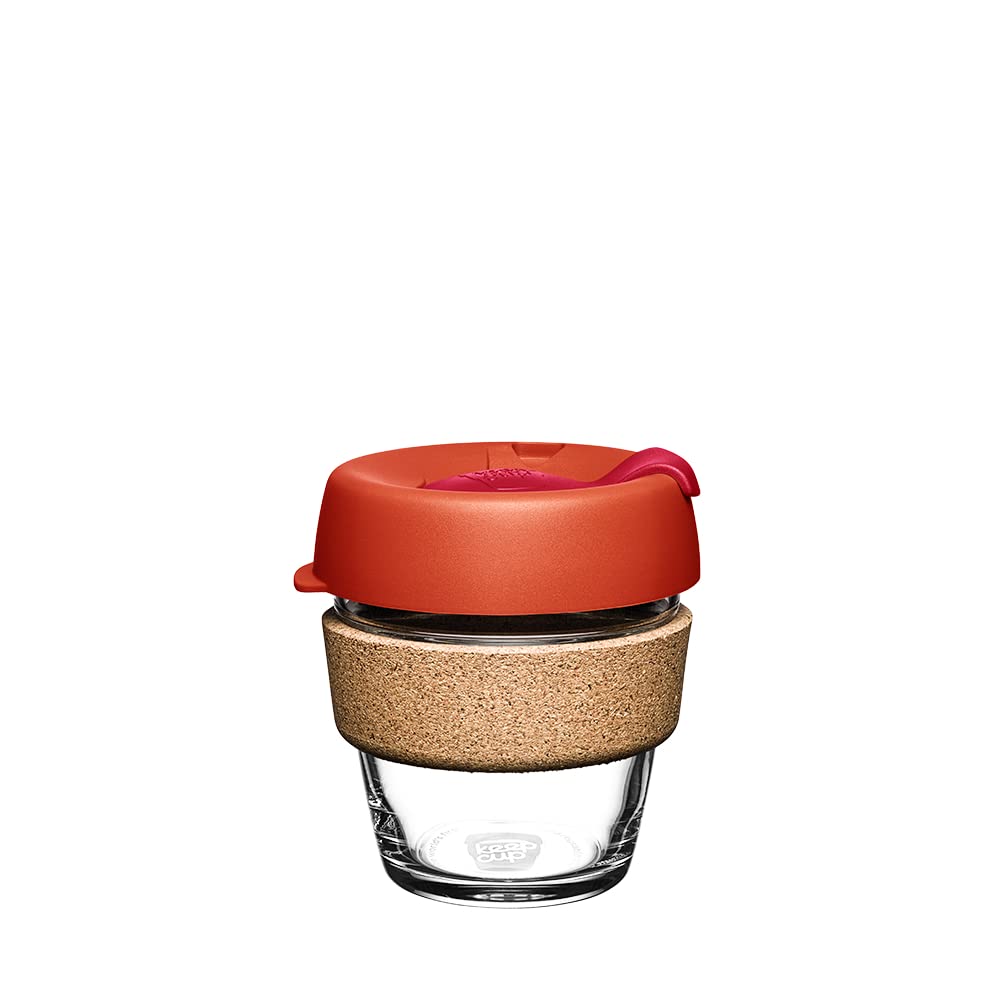 KeepCupBrew Cork - Reusable Coffee Cup Tempered Glass and Natural Cork, Extra Small 6oz/177ml - Daybreak