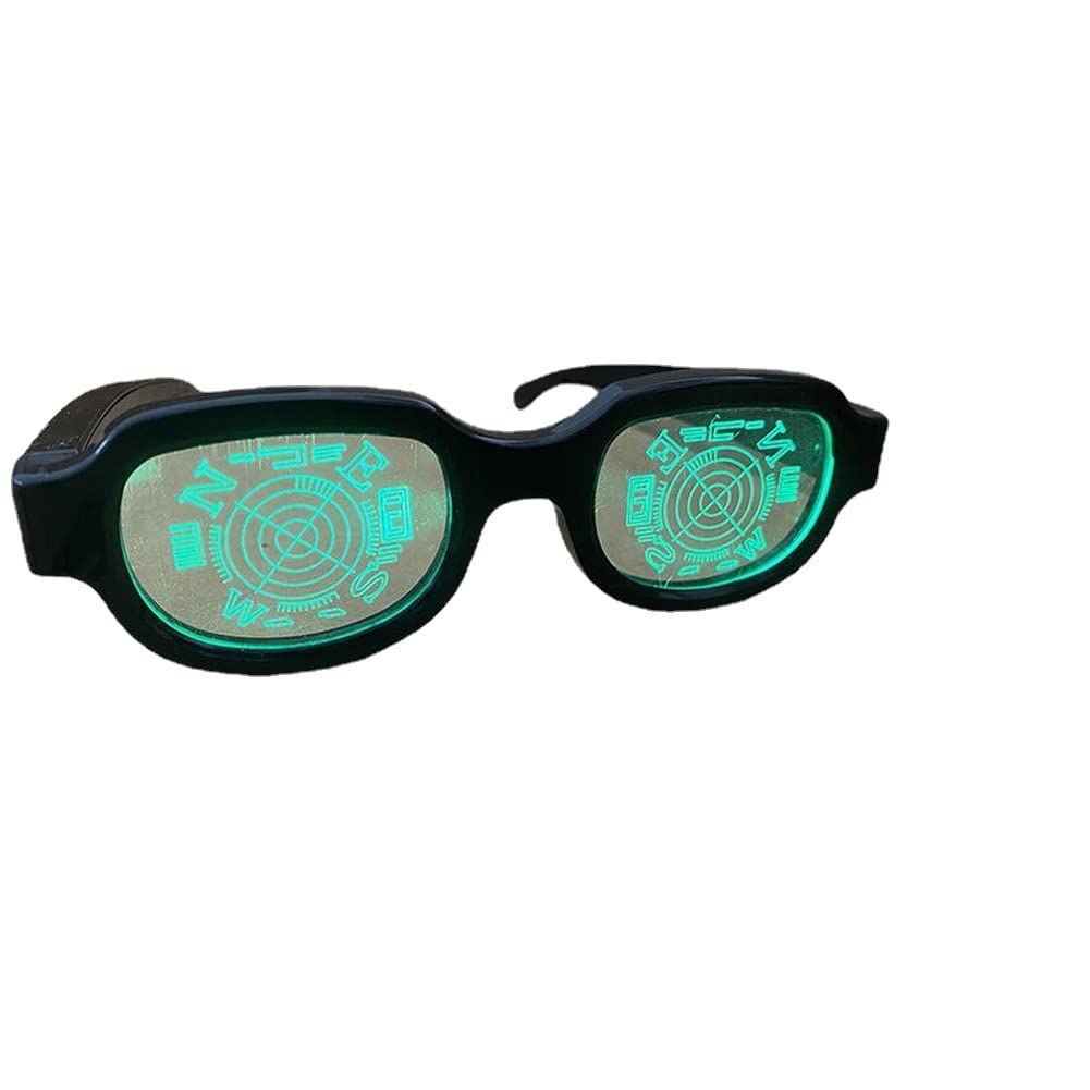 asky New Light Glasses Anime LED Stage Glowing Glasses Halloween Cos Costume Props (Colorful)