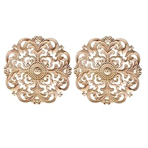 Lhdfyqt 2 Stück Holz Schnitzerei Applique