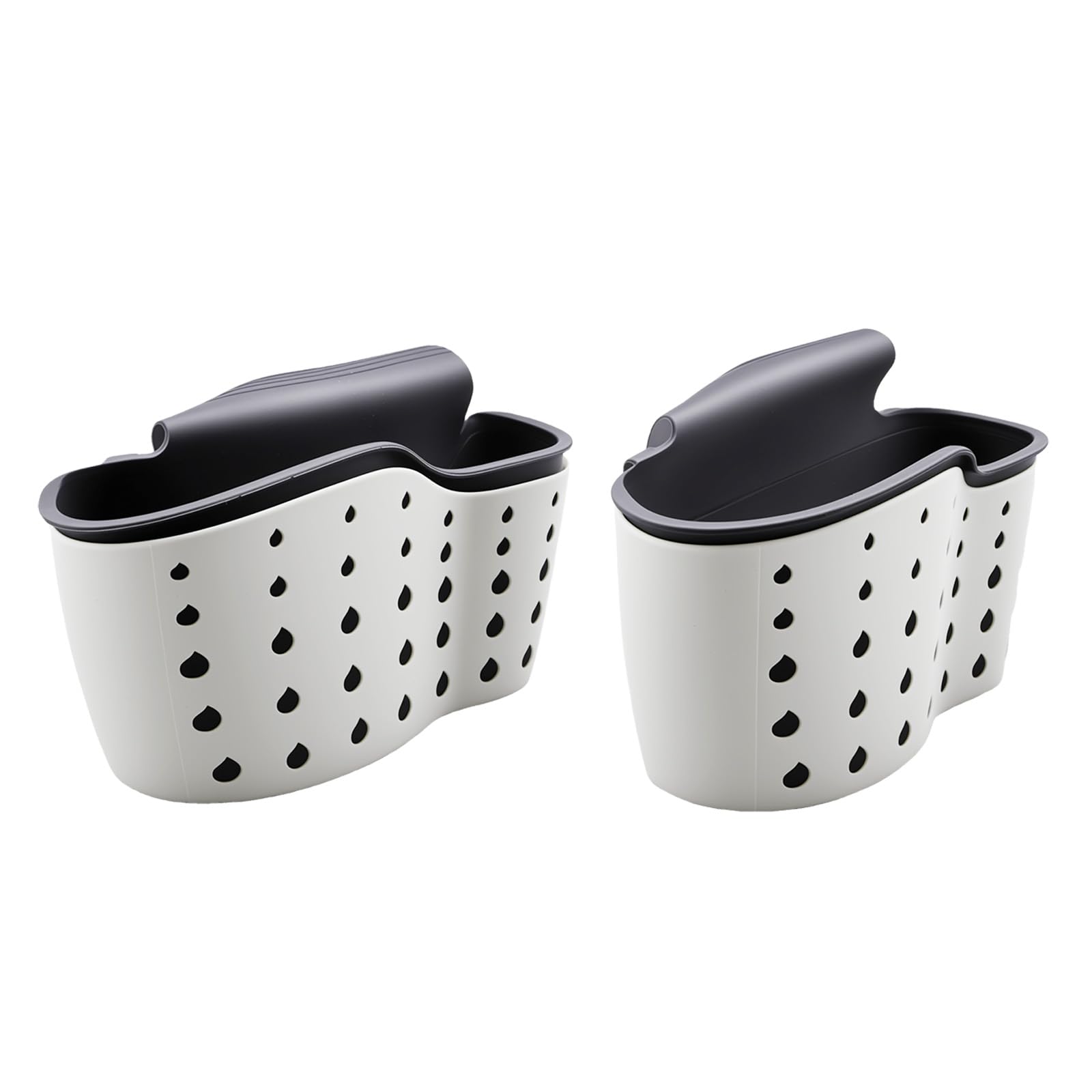 Heran 2 Pack Kitchen Sink Caddy Sponge Holder Hanging Ajustable Strap Faucet Caddy with Drain Holes for Drying