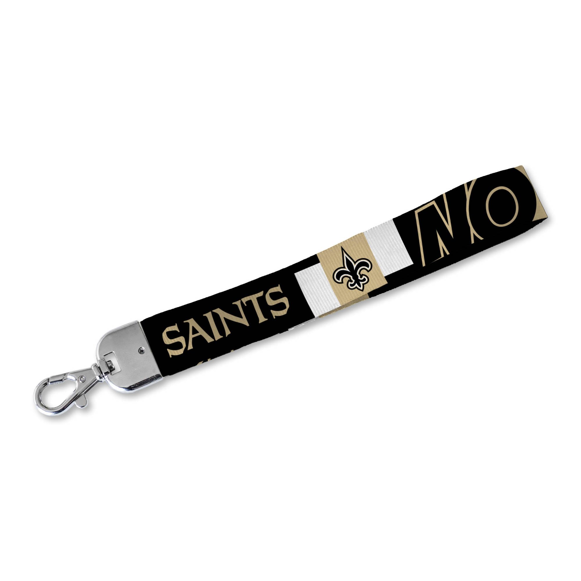 Rico Industries NFL Football New Orleans Saints Standard Wrist Lanyard Key Chain, Cute Wristlet Strap Keychain Holder for Women Men Car Keys ID Badges Card Wallet Phone Camera