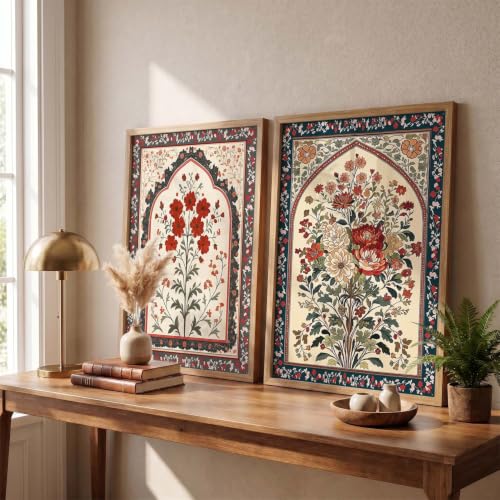 Image of kotart - Pichwai Art Painting for Wall Decoration Wall Poster With frames Traditional Indian Art Madhubani Paintings for Living Room Framed Painting Home Room Bedroom Office Decor Paintings Home Decoration Indian Decor Frames set of 2 (1, (14x20 Inch), Framed)