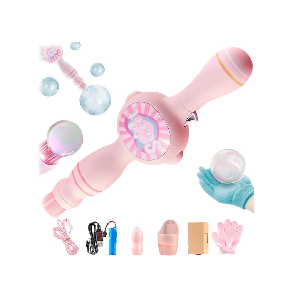 Colorful Smoke Bubble Machine,2025 New Bubbles Machine Elastic Bubble Fog Wand,Magic Interactive Fog Bubbles Machines for Party,with Elastic Smoke Effect,Elastic Smoke Bubble Maker for Outdoor Fun