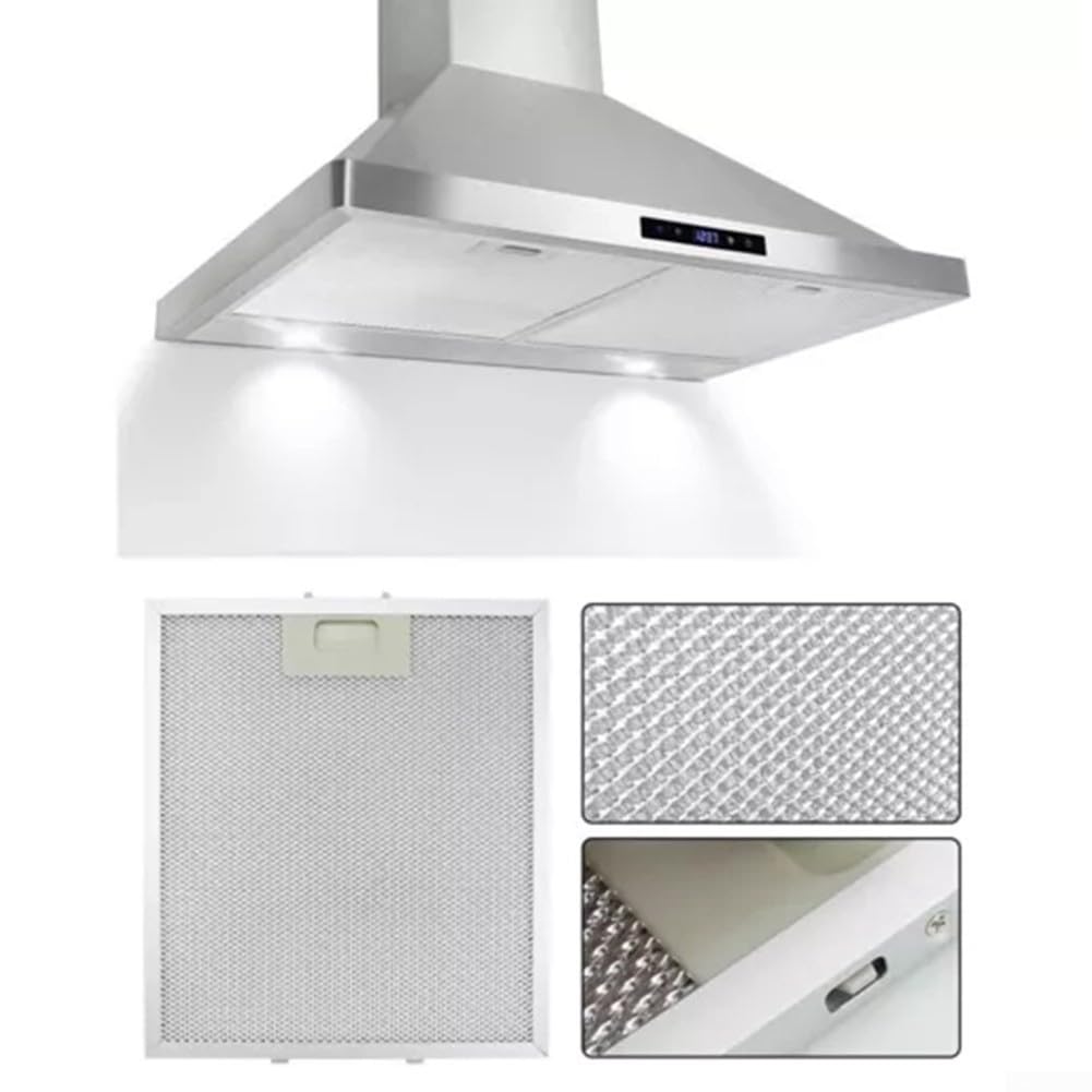 Set di 3 filtri a rete in alluminio per cappa da cucina, argento, 300 x 250 mm